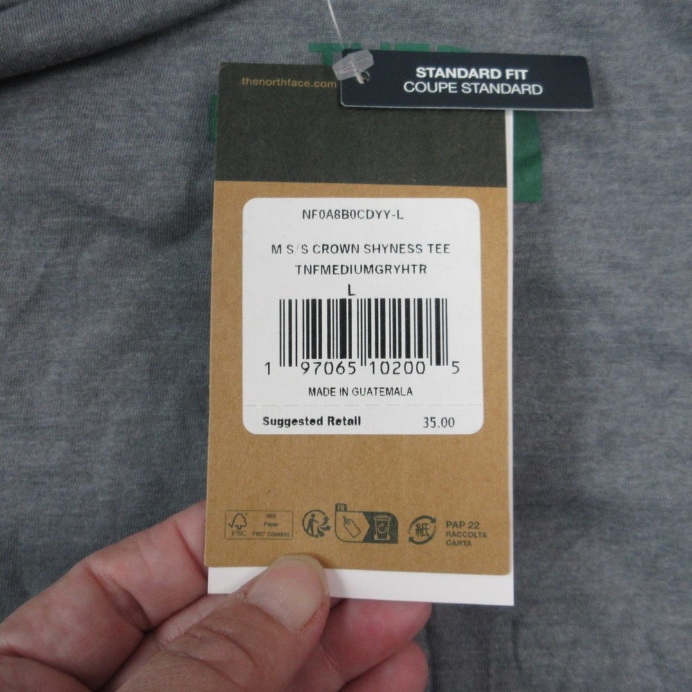 The North Face Shirt Mens Large Gray Crown Shyness Tee Short Sleeve Graphic NWT - Picture 8 of 14